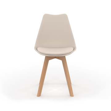 Chaises Nordia beige pieds bois - lot de 6