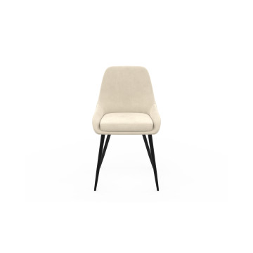 Chaises Olivia velours crème pieds métal - lot de 2