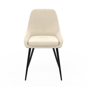 Chaises Olivia velours crème pieds métal - lot de 4
