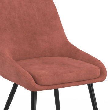 Chaises Olivia velours terracotta pieds métal - lot de 2