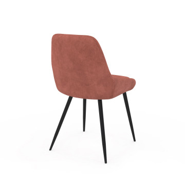Chaises Olivia velours terracotta pieds métal - lot de 2