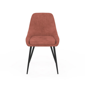 Chaises Olivia velours terracotta pieds métal - lot de 2