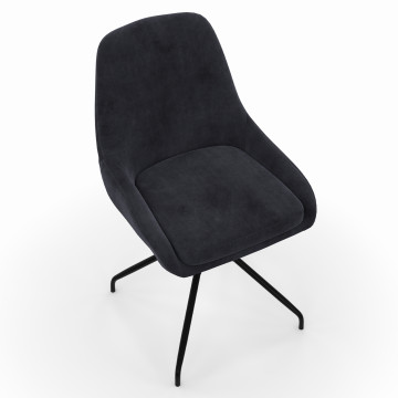 Chaises Olivia pivotantes velours gris pieds métal - lot de 2