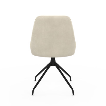 Chaises Olivia pivotantes velours crème pieds métal - lot de 4