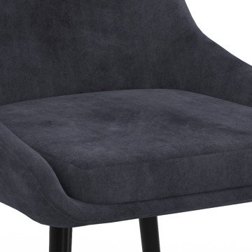 Chaises Olivia velours gris foncé pieds métal - lot de 6