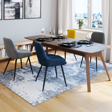 Chaises Olivia velours mix couleurs (bleu