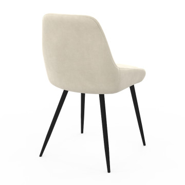 Chaises Olivia velours crème pieds métal - lot de 6