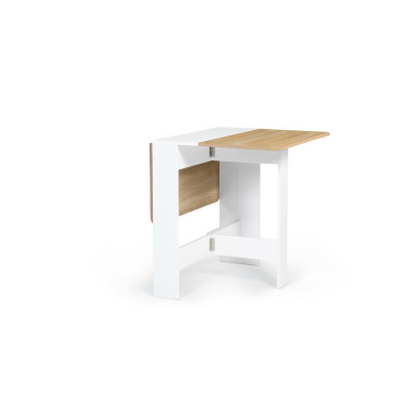 Table à manger dépliable Edi bois et blanc