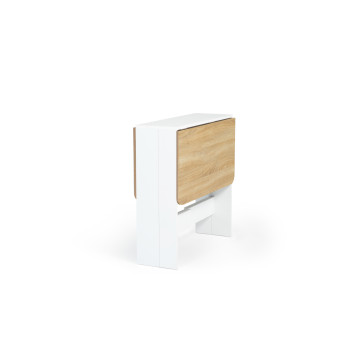 Table à manger dépliable Edi bois et blanc