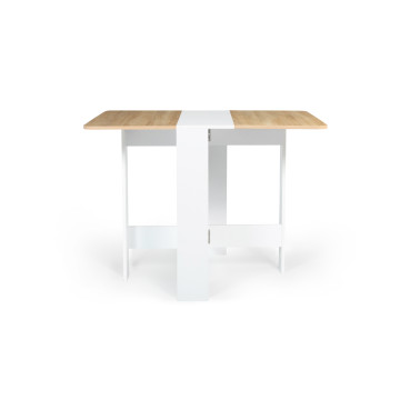Table à manger dépliable Edi bois et blanc