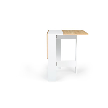 Table à manger dépliable Edi bois et blanc