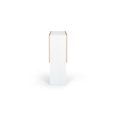 Table à manger dépliable Edi bois et blanc