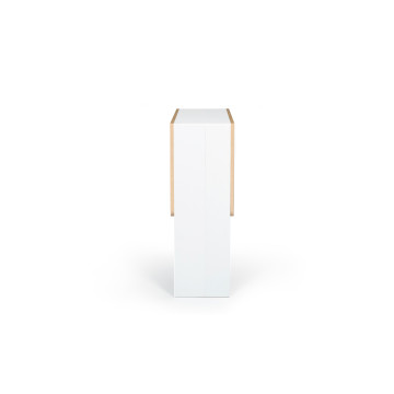 Table à manger dépliable Edi bois et blanc