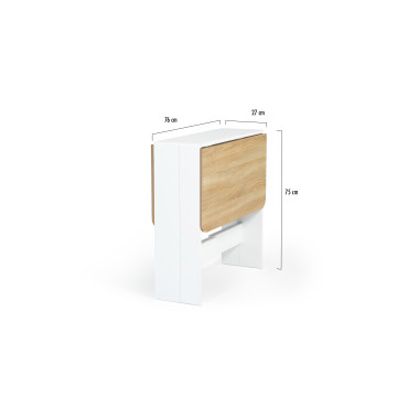 Table à manger dépliable Edi bois et blanc