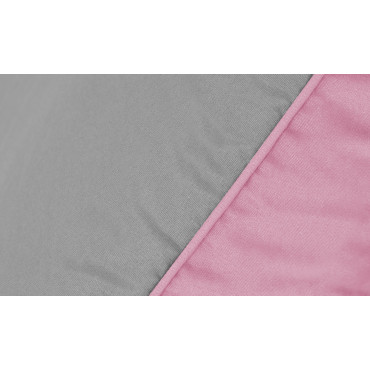 Couette chaude réversible bicolore rose et gris 220x240cm - microfibres 300 g/m2