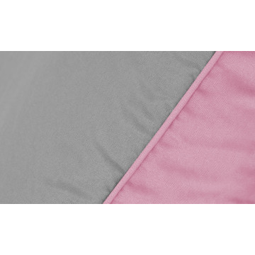 Couette chaude réversible bicolore rose et gris 220x240cm - microfibres 300 g/m2