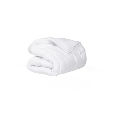 Couette extra chaude blanche 240x260cm anti-acariens - microfibres - 700 g/m2