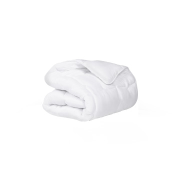 Couette extra chaude blanche 240x260cm anti-acariens - microfibres - 700 g/m2