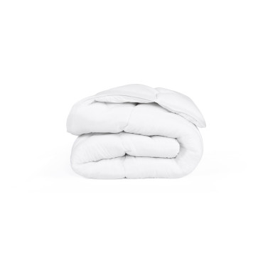 Couette extra chaude blanche 200x200cm anti-acariens - microfibres 700 g/m2 + 2 oreillers
