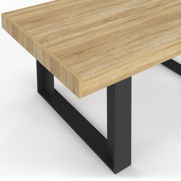 Table à manger Brixton bois et noir 160cm