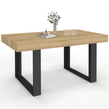 Table à manger Brixton bois et noir 160cm