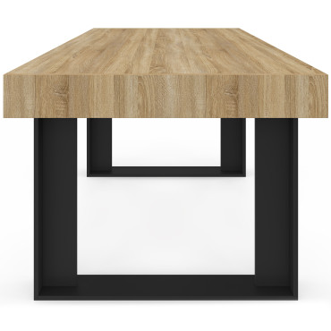 Table à manger Brixton bois et noir 160cm