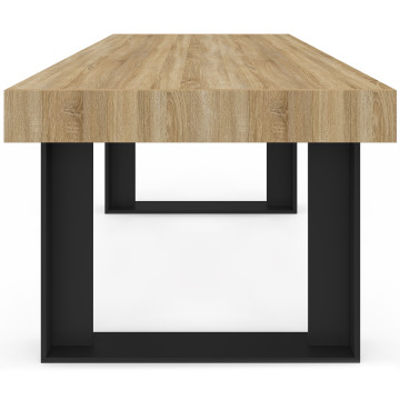 Table à manger Brixton bois et noir 160cm