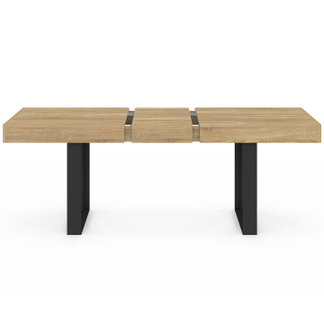Table à manger extensible Brixton bois et noir 160-200cm