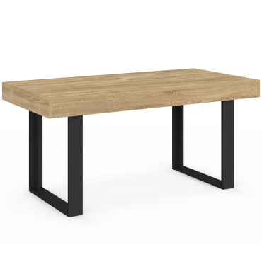 Table à manger extensible Brixton bois et noir 160-200cm