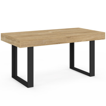 Table à manger extensible Brixton bois et noir 160-200cm
