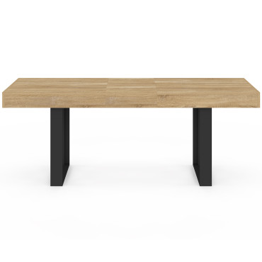 Table à manger extensible Brixton bois et noir 160-200cm