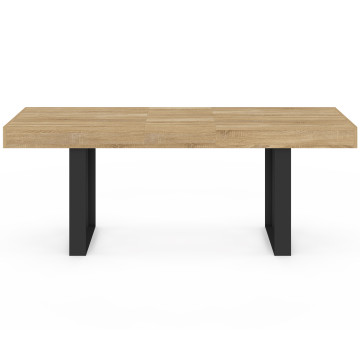 Table à manger extensible Brixton bois et noir 160-200cm