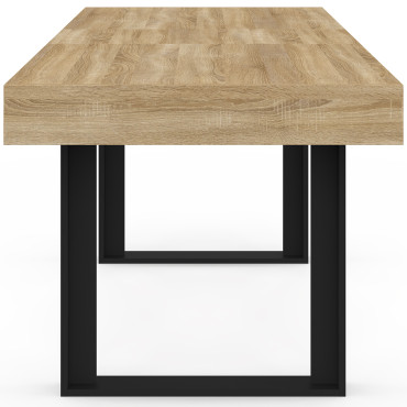 Table à manger extensible Brixton bois et noir 160-200cm