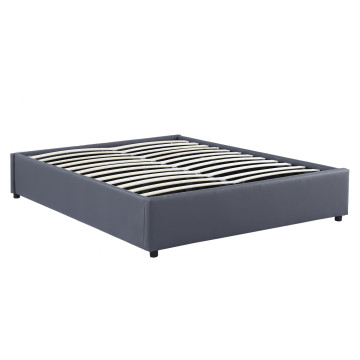 Lit coffre Otta 140x190cm simili cuir gris