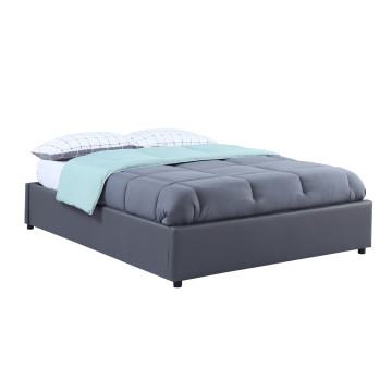 Lit coffre Otta 140x190cm simili cuir gris