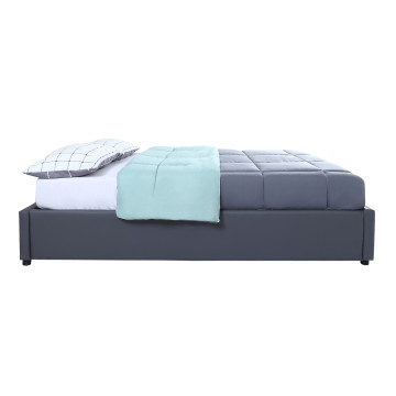 Lit coffre Otta 140x190cm simili cuir gris
