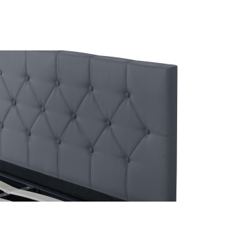 Lit coffre Hanna 140x190cm simili cuir gris
