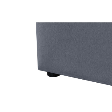 Lit coffre Hanna 140x190cm simili cuir gris