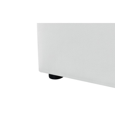 Lit coffre Hanna 140x190cm simili cuir blanc