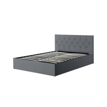 Lit coffre Hanna 160x200cm simili cuir gris