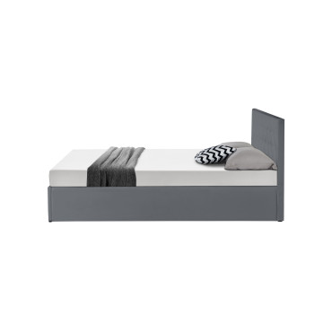 Lit coffre Hanna 160x200cm simili cuir gris