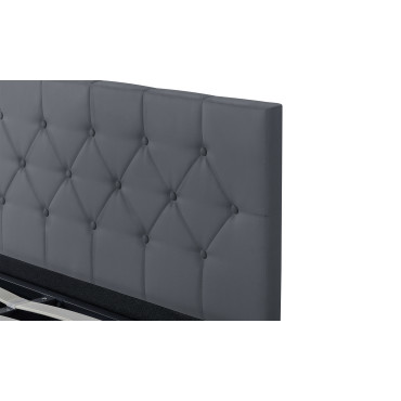Lit coffre Hanna 160x200cm simili cuir gris