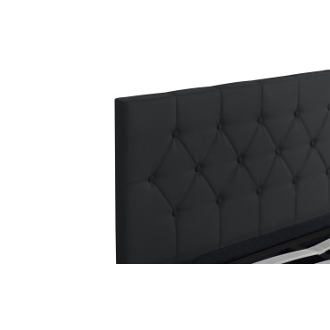 Lit coffre Hanna 140x190cm simili cuir noir