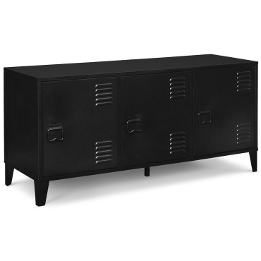 Meuble TV Storen 3 portes en métal noir L113cm
