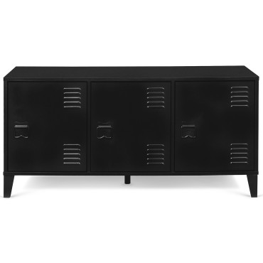Meuble TV Storen 3 portes en métal noir L113cm