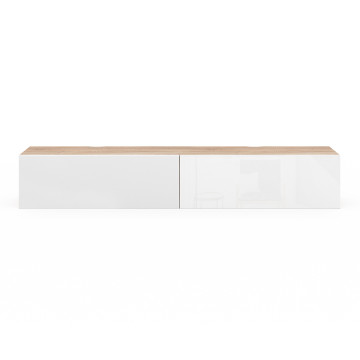 Meuble TV suspendu Michigan bois et blanc 180cm