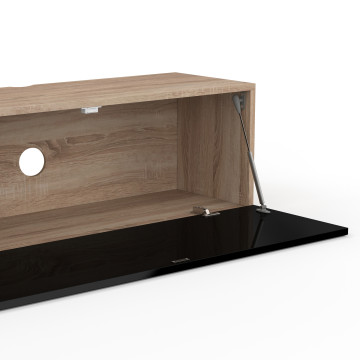 Meuble TV suspendu Michigan bois et noir 180cm