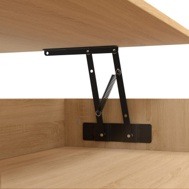 Table basse Tania relevable bois et noir