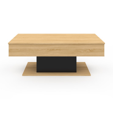 Table basse Tania relevable bois et noir