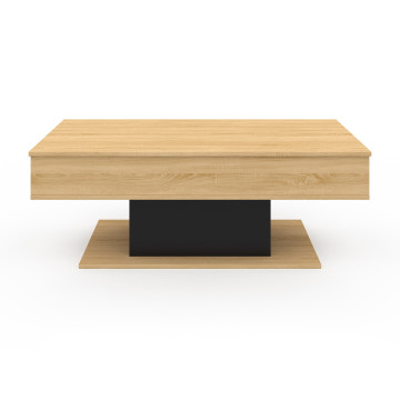Table basse Tania relevable bois et noir